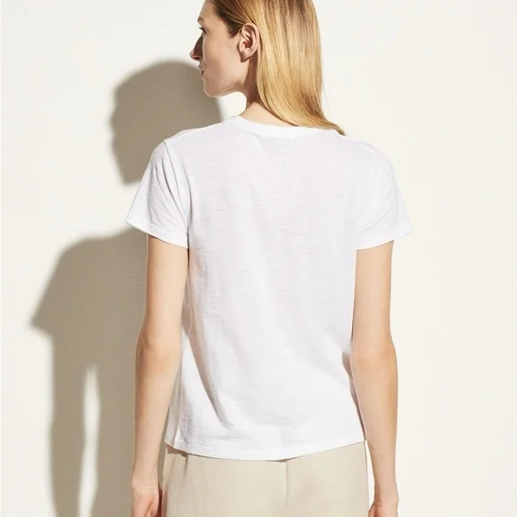 Vince Softest Featherweight Short Sleeve Tee in White - Picture 4 of 10
